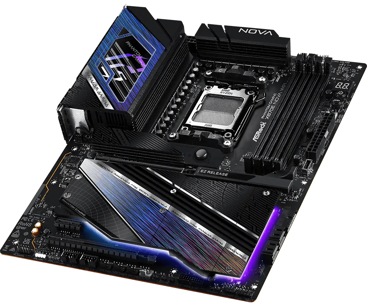 ASRock X870E Nova WiFi AMD AM5 Socket Gaming Motherboard | 90 - MXBPX0 - A0UAYZ - 801964409720 - Vektra Computers LLC ASRock X870E Nova WiFi AMD AM5 Socket Gaming Motherboard | 90 - MXBPX0 - A0UAYZ - 801964409720 - Vektra Computers LLC